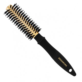 Brushworx Gold Porcupine Bristle Hair Brush - Small 45mm