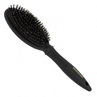 Brushworx Gold Oval Cushion Boar Bristle Hair Brush