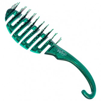 Wet Brush Shower Flex Detangler Hair Brush Green Glitter