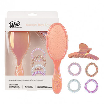 Wet Brush Pro Detangler Holographic Peach Kit 