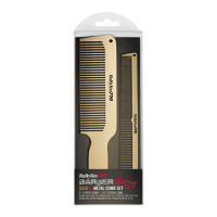BaBylissPRO Metal Comb Set Gold 2pc BaBylissPRO Metal Comb Set Gold 2pc