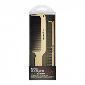 BaBylissPRO Metal Comb Set Gold 2pc