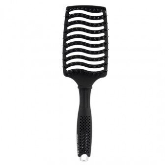 Silver Bullet Black Velvet Curved Vent Porcupine Paddle Brush