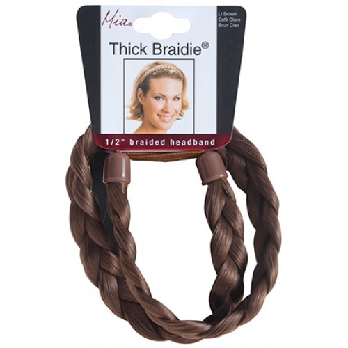 Mia Thick Braidie 13mm Braided Faux Headband Light Brown