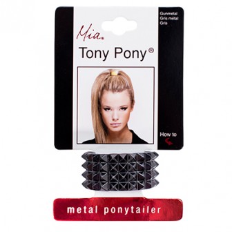 Mia Tony Pony Metal Ponytailer - Gunmetal Stud