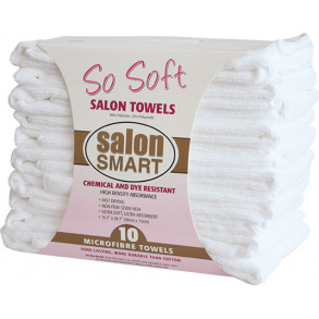 Salon Smart So Soft White Microfibre Towels 10pc
