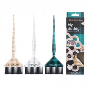 Framar Plaid Hair Day Big Daddy Brush Set 3pk