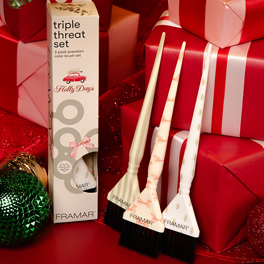 Framar Holly Days Triple Threat Tint Brush Set