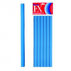 Hair FX Flexible Rod Long Blue 12pc