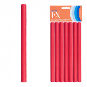 Hair FX Flexible Rod Medium Red 12pc