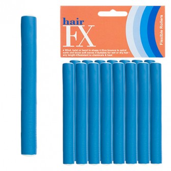 Hair FX Flexible Rod Short Blue 12pc