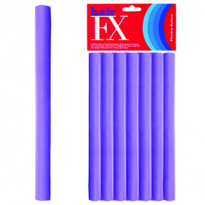 Hair FX Flexible Rod Long Purple 12pc