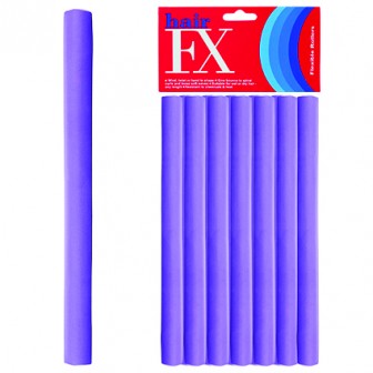 Hair FX Flexible Rod Long Purple 12pc