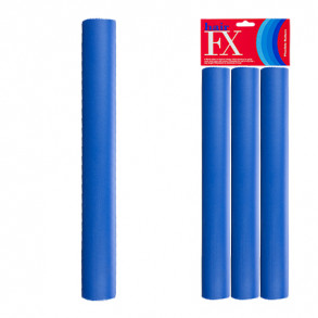 Hair FX Flexible Rod Jumbo Blue 3pc
