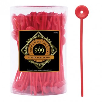 Premium Pin Company 999 Long Plastic Roller Pins Red - 702, 100pc