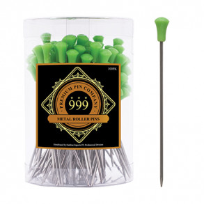 Premium Pin Company 999 Medium Metal Roller Pins Green - 601, 100pc