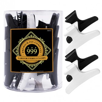 Premium Pin Company 999 Large B&W Butterfly Clamps - 102, 36pc