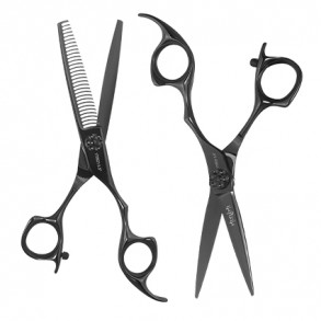 Iceman Mizumi Katani 5.5 Hairdressing Scissors and Thinner Set Black