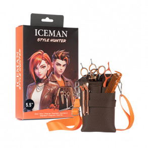 Iceman Style Hunter 5.5 Hairdressing Scissors Set Orange