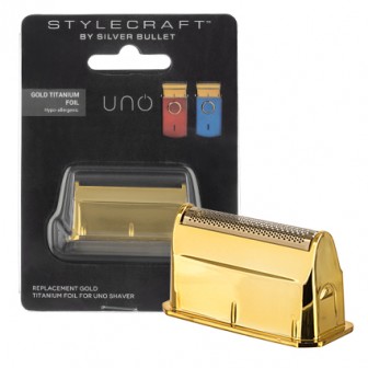 StyleCraft by Silver Bullet Replacement Gold Titanium Foil Head for Uno Shaver
