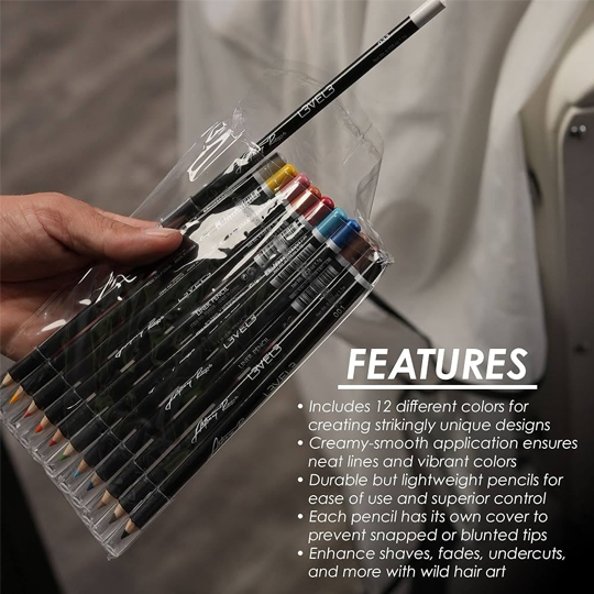 L3VEL3 Liner Pencils Assorted Colours 12pc