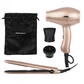 Silver Bullet Styleaway Hair Dryer And Straightener Travel Set