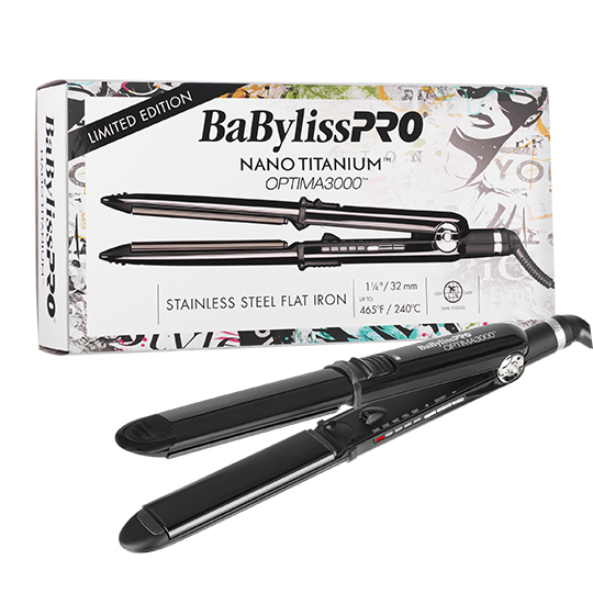 BaBylissPRO Nano Titanium Optima 3000 Hair Straightener Black
