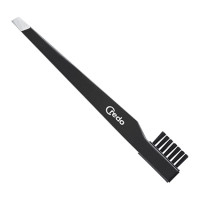 Credo Slant Tweezer With Brush Black  Credo Slant Tweezer With Brush Black
